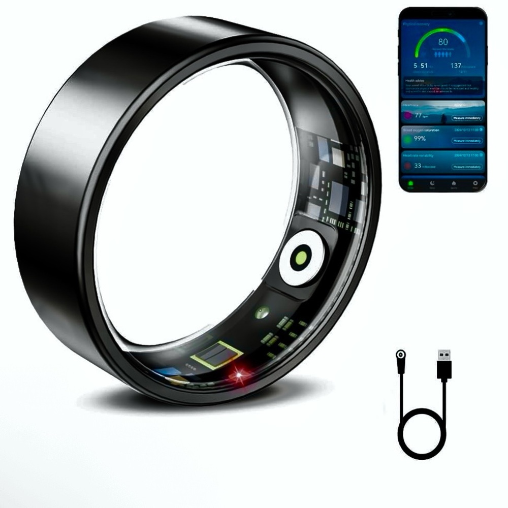 🆕-Smart Ring Health Tracker Sleep Tracking Heart Rate Fitness Monitor Black-9